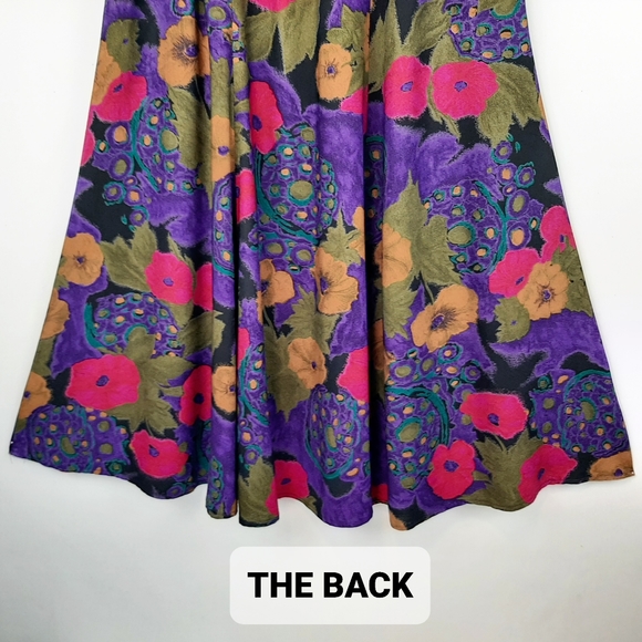 VTG Rebecca Stessens California Abstract Floral Midi Skirt Size Medium USA Made - Picture 11 of 12